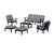 Trex Cape Cod 6-Piece Lounge Sofa Set - TXS2152-2 - Frame in Charcoal Black with cusion in Cabana Stripe Marine Indigo color - TXS2152-2-CB-CSMI