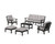 Trex Cape Cod 6-Piece Lounge Sofa Set - TXS2152-2 - Frame in Charcoal Black with cusion in Cabana Stripe Grey Mist color - TXS2152-2-CB-CSGM