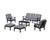 Trex Cape Cod 6-Piece Lounge Sofa Set - TXS2152-2 - Frame in Charcoal Black with cusion in Cabana Stripe Navy color - TXS2152-2-CB-CSN