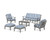 Trex Cape Cod 6-Piece Lounge Sofa Set - TXS2152-2 - Frame in Stepping Stone with cusion in Cabana Stripe Sky Blue color - TXS2152-2-SS-CSSB