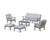 Trex Cape Cod 6-Piece Lounge Sofa Set - TXS2152-2 - Frame in Stepping Stone with cusion in Trellis Sky Blue color - TXS2152-2-SS-TSB