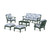 Trex Cape Cod 6-Piece Lounge Sofa Set - TXS2152-2 - Frame in Rainforest Canopy with cusion in Leaf Sky Blue color - TXS2152-2-RC-LSB