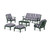 Trex Cape Cod 6-Piece Lounge Sofa Set - TXS2152-2 - Frame in Rainforest Canopy with cusion in Cabana Stripe Navy color - TXS2152-2-RC-CSN