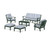 Trex Cape Cod 6-Piece Lounge Sofa Set - TXS2152-2 - Frame in Rainforest Canopy with cusion in Buffalo Plaid Sky Blue color - TXS2152-2-RC-BPSB