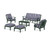 Trex Cape Cod 6-Piece Lounge Sofa Set - TXS2152-2 - Frame in Rainforest Canopy with cusion in Buffalo Plaid Navy color - TXS2152-2-RC-BPN