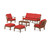 Trex Cape Cod 6-Piece Lounge Sofa Set - TXS2152-2 - Frame in Tree House with cusion in Crimson Linen color - TXS2152-2-TH-CL