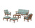 Trex Cape Cod 6-Piece Lounge Sofa Set - TXS2152-2 - Frame in Tree House with cusion in Glacier Spa color - TXS2152-2-TH-GS