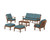 Trex Cape Cod 6-Piece Lounge Sofa Set - TXS2152-2 - Frame in Tree House with cusion in Ocean Teal color - TXS2152-2-TH-OT