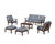 Trex Cape Cod 6-Piece Lounge Sofa Set - TXS2152-2 - Frame in Vintage Lantern with cusion in Cabana Stripe Marine Indigo color - TXS2152-2-VL-CSMI