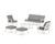 Trex Cape Cod 6-Piece Lounge Sofa Set - TXS2152-2 - Frame in Classic White with cusion in Grey Mist color - TXS2152-2-CW-GM