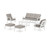 Trex Cape Cod 6-Piece Lounge Sofa Set - TXS2152-2 - Frame in Classic White with cusion in Weathered Tweed color - TXS2152-2-CW-WT