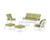Trex Cape Cod 6-Piece Lounge Sofa Set - TXS2152-2 - Frame in Classic White with cusion in Chartreuse Boucle color - TXS2152-2-CW-CB