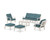 Trex Cape Cod 6-Piece Lounge Sofa Set - TXS2152-2 - Frame in Sand Castle with cusion in Ocean Teal color - TXS2152-2-SC-OT