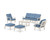 Trex Cape Cod 6-Piece Lounge Sofa Set - TXS2152-2 - Frame in Sand Castle with cusion in Sky Blue color - TXS2152-2-SC-SB-1