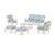 Trex Cape Cod 6-Piece Lounge Sofa Set - TXS2152-2 - Frame in Sand Castle with cusion in Leaf Sky Blue color - TXS2152-2-SC-LSB