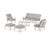 Trex Cape Cod 6-Piece Lounge Sofa Set - TXS2152-2 - Frame in Sand Castle with cusion in Cabana Stripe Grey Mist color - TXS2152-2-SC-CSGM