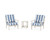 Trex Cape Cod 3-Piece Deep Seating Set - TXS2148-2 - Frame in Sand Castle with cusion in Cabana Stripe Sky Blue color - TXS2148-2-SC-CSSB