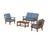 Trex Cape Cod 4-Piece Deep Seating Set with Loveseat - TXS2149-2 - Frame in Tree House with cusion in Sky Blue color - TXS2149-2-TH-SB-1 Trex Cape Cod 4-Piece Deep Seating Set with Loveseat - TXS2149-2 - Frame in Tree House with cusion in Sky Blue color - TXS2149-2-TH-SB-1