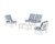 Trex Cape Cod 4-Piece Deep Seating Set with Loveseat - TXS2149-2 - Frame in Classic White with cusion in Cabana Stripe Sky Blue color - TXS2149-2-CW-CSSB Trex Cape Cod 4-Piece Deep Seating Set with Loveseat - TXS2149-2 - Frame in Classic White with cusion in Cabana Stripe Sky Blue color - TXS2149-2-CW-CSSB