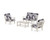 Trex Cape Cod 4-Piece Deep Seating Set with Loveseat - TXS2149-2 - Frame in Sand Castle with cusion in Leaf Navy color - TXS2149-2-SC-LN Trex Cape Cod 4-Piece Deep Seating Set with Loveseat - TXS2149-2 - Frame in Sand Castle with cusion in Leaf Navy color - TXS2149-2-SC-LN