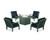 Trex Yacht Club 5-Piece Deep Seating Set with Fire Pit Table - TXS1708-2 - Frame in Rainforest Canopy with cusion in Marine Indigo color - TXS1708-2-RC-MI
