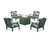 Trex Yacht Club 5-Piece Deep Seating Set with Fire Pit Table - TXS1708-2 - Frame in Rainforest Canopy with cusion in Leaf Marine Indigo color - TXS1708-2-RC-LMI