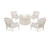Trex Yacht Club 5-Piece Deep Seating Set with Fire Pit Table - TXS1708-2 - Frame in Sand Castle with cusion in Trellis Dune Burlap color - TXS1708-2-SC-TDB
