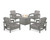 Trex Rockport 5-Piece Deep Seating Set with Square Fire Pit Table - TXS1703-2 - Frame in Stepping Stone with cusion in Grey Mist color - TXS1703-2-SS-GM