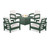 Trex Rockport 5-Piece Deep Seating Set with Square Fire Pit Table - TXS1703-2 - Frame in Rainforest Canopy with cusion in Buffalo Plaid Dune Burlap color - TXS1703-2-RC-BPDB