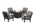 Trex Cape Cod 5-Piece Deep Seating Set with Fire Pit Table - TXS2151-2 - Frame in Charcoal Black with cusion in Grey Mist color - TXS2151-2-CB-GM