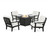 Trex Cape Cod 5-Piece Deep Seating Set with Fire Pit Table - TXS2151-2 - Frame in Charcoal Black with cusion in Natural Linen color - TXS2151-2-CB-NL