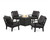 Trex Cape Cod 5-Piece Deep Seating Set with Fire Pit Table - TXS2151-2 - Frame in Charcoal Black with cusion in Ash Charcoal color - TXS2151-2-CB-AC