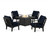Trex Cape Cod 5-Piece Deep Seating Set with Fire Pit Table - TXS2151-2 - Frame in Charcoal Black with cusion in Marine Indigo color - TXS2151-2-CB-MI