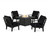 Trex Cape Cod 5-Piece Deep Seating Set with Fire Pit Table - TXS2151-2 - Frame in Charcoal Black with cusion in Midnight Linen color - TXS2151-2-CB-ML