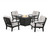 Trex Cape Cod 5-Piece Deep Seating Set with Fire Pit Table - TXS2151-2 - Frame in Charcoal Black with cusion in Trellis Dune Burlap color - TXS2151-2-CB-TDB