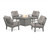 Trex Cape Cod 5-Piece Deep Seating Set with Fire Pit Table - TXS2151-2 - Frame in Stepping Stone with cusion in Weathered Tweed color - TXS2151-2-SS-WT