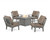 Trex Cape Cod 5-Piece Deep Seating Set with Fire Pit Table - TXS2151-2 - Frame in Stepping Stone with cusion in Spiced Burlap color - TXS2151-2-SS-SB