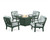 Trex Cape Cod 5-Piece Deep Seating Set with Fire Pit Table - TXS2151-2 - Frame in Rainforest Canopy with cusion in Leaf Glacier Spa color - TXS2151-2-RC-LGS