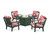 Trex Cape Cod 5-Piece Deep Seating Set with Fire Pit Table - TXS2151-2 - Frame in Rainforest Canopy with cusion in Leaf Crimson color - TXS2151-2-RC-LC