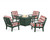 Trex Cape Cod 5-Piece Deep Seating Set with Fire Pit Table - TXS2151-2 - Frame in Rainforest Canopy with cusion in Buffalo Plaid Crimson color - TXS2151-2-RC-BPC