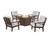 Trex Cape Cod 5-Piece Deep Seating Set with Fire Pit Table - TXS2151-2 - Frame in Vintage Lantern with cusion in Leaf Dune Burlap color - TXS2151-2-VL-LDB