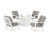 Trex Cape Cod 5-Piece Deep Seating Set with Fire Pit Table - TXS2151-2 - Frame in Classic White with cusion in Weathered Tweed color - TXS2151-2-CW-WT