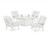 Trex Cape Cod 5-Piece Deep Seating Set with Fire Pit Table - TXS2151-2 - Frame in Classic White with cusion in Natural Linen color - TXS2151-2-CW-NL