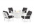 Trex Cape Cod 5-Piece Deep Seating Set with Fire Pit Table - TXS2151-2 - Frame in Classic White with cusion in Ash Charcoal color - TXS2151-2-CW-AC