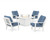 Trex Cape Cod 5-Piece Deep Seating Set with Fire Pit Table - TXS2151-2 - Frame in Classic White with cusion in Sky Blue color - TXS2151-2-CW-SB-1