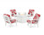 Trex Cape Cod 5-Piece Deep Seating Set with Fire Pit Table - TXS2151-2 - Frame in Classic White with cusion in Leaf Crimson color - TXS2151-2-CW-LC