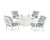 Trex Cape Cod 5-Piece Deep Seating Set with Fire Pit Table - TXS2151-2 - Frame in Classic White with cusion in Buffalo Plaid Glacier Spa color - TXS2151-2-CW-BPGS