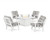 Trex Cape Cod 5-Piece Deep Seating Set with Fire Pit Table - TXS2151-2 - Frame in Classic White with cusion in Buffalo Plaid Grey Mist color - TXS2151-2-CW-BPGM