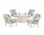 Trex Cape Cod 5-Piece Deep Seating Set with Fire Pit Table - TXS2151-2 - Frame in Sand Castle with cusion in Leaf Grey Mist color - TXS2151-2-SC-LGM