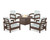 Trex Rockport 5-Piece Deep Seating Set with Round Fire Pit Table - TXS1704-2 - Frame in Vintage Lantern with cusion in Trellis Glacier Spa color - TXS1704-2-VL-TGS